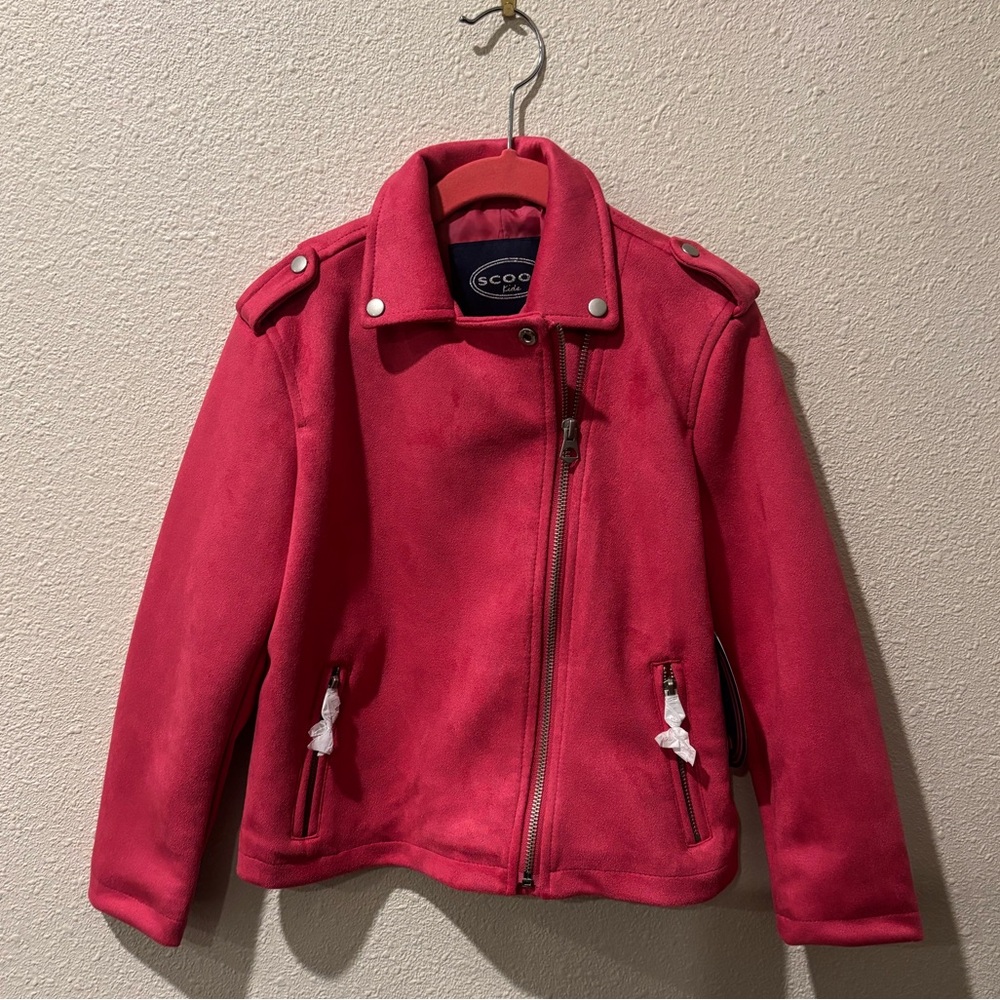 SCOOP Pink Moto Jacket plus Heart vest and long sleeve dress all size 6-6X